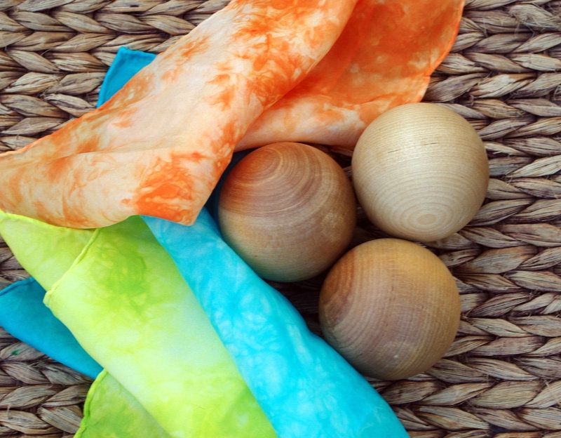 NEW Waldorf Juggling Set ~ 3 Balls + 3 Silk Scarves NEW Waldorf Juggling Set ~ 3 Balls + 3 Silk Scarves