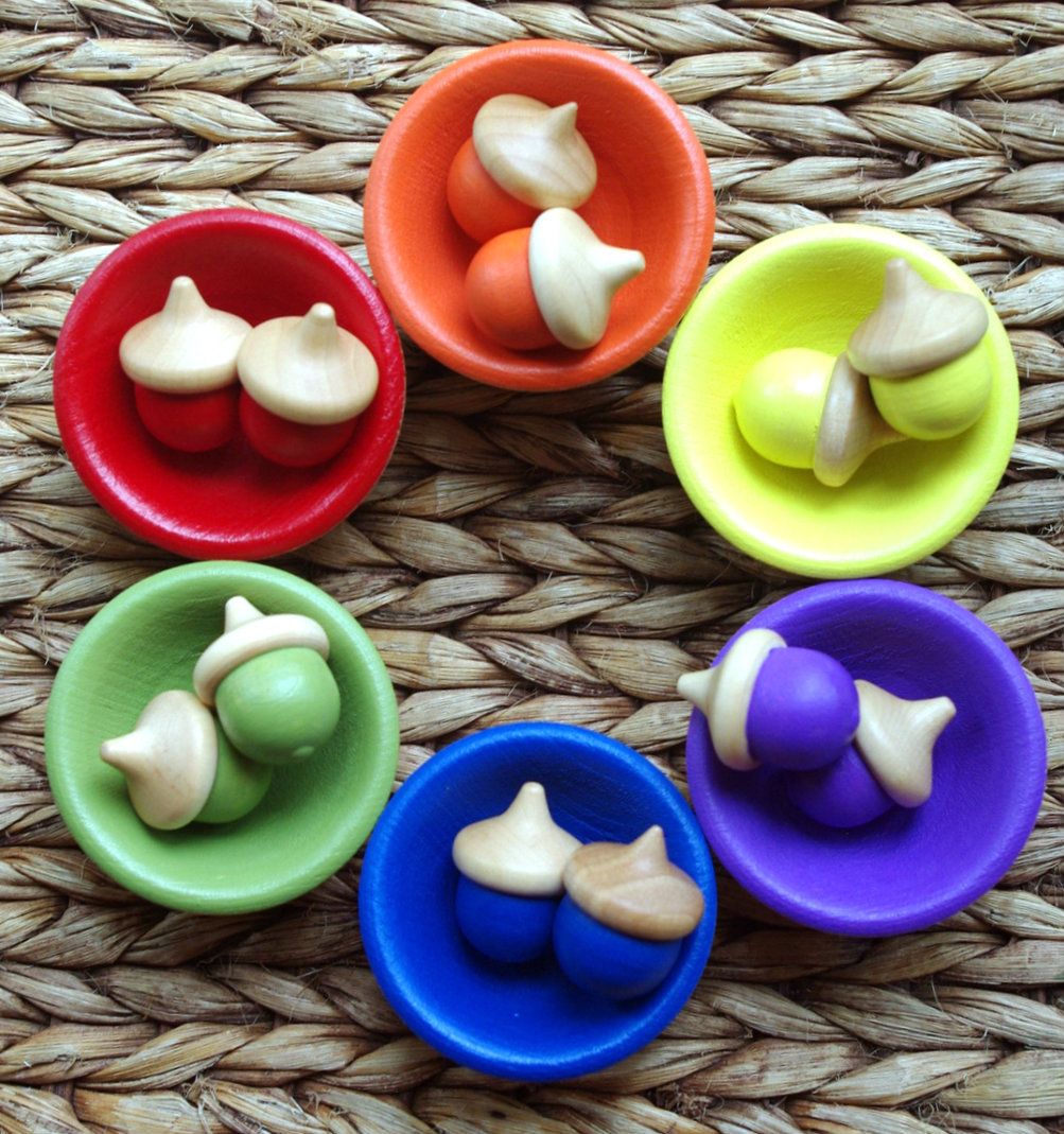 NEW Waldorf Toy ACORN Color Learning/Sorting Game NEW Waldorf Toy ACORN Color Learning/Sorting Game