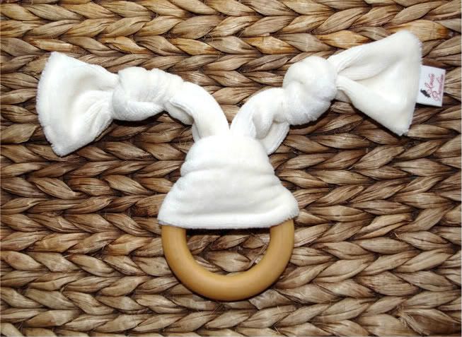 NEW Organic Bamboo Velour Wooden Teether NEW Organic Bamboo Velour Wooden Teether