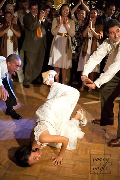 Bride break dancing