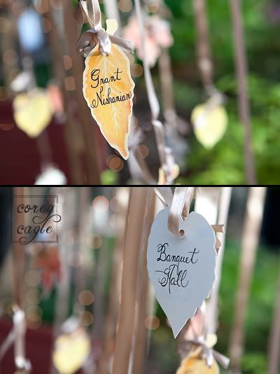 place cards at Deerpark wedding