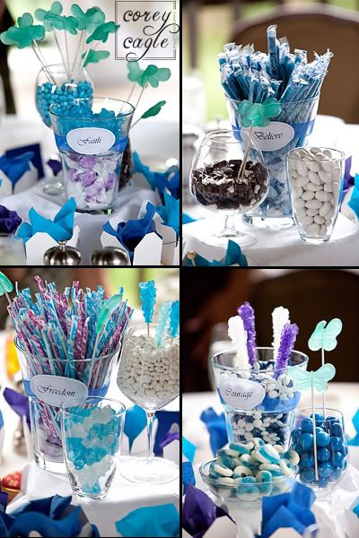 pictures of wedding candy centerpieces