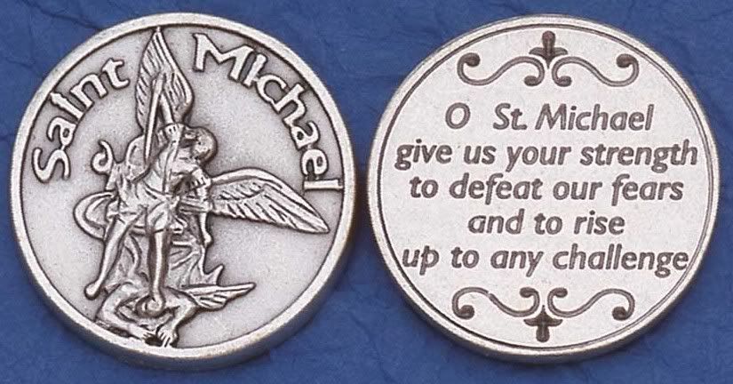 St.MichaelSilverPlatedPocketToken Pictures, Images and Photos