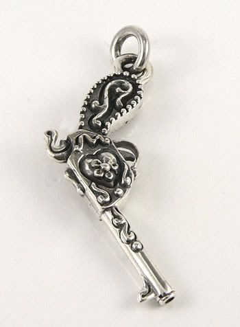 CHROME HEARTS TATTOO GUN 925 STERLING SILVER PENDANT