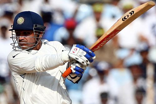 Virender Sehwag slashes one through point