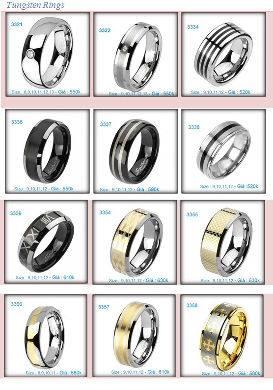 Nhẫn Titanium & Tungsten sành điệu và phong cách - 3