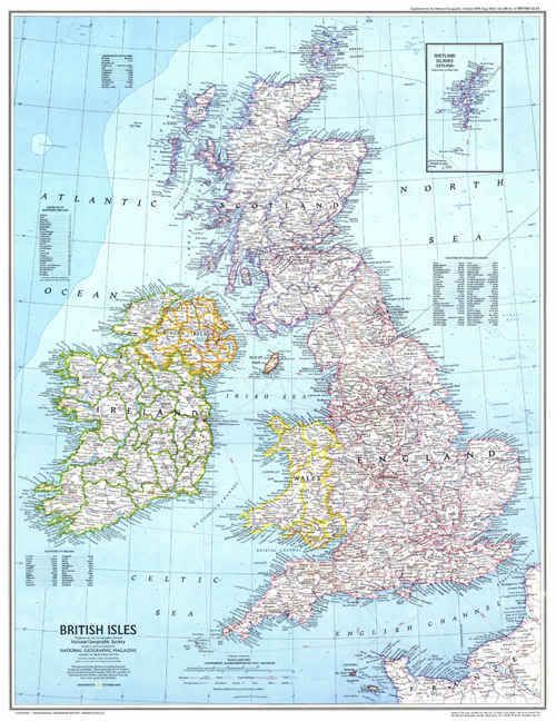  National Geographic British Isles Map