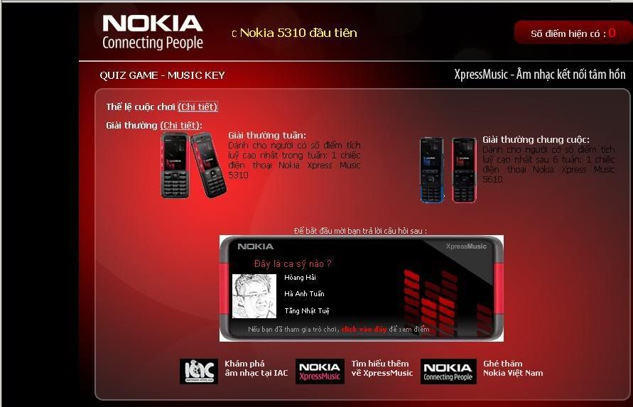 [HOT]Cơ hội nhận được NokiaXpressMusic 5310, 5610