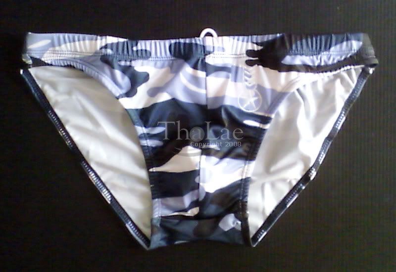 Mens Blue Military Print Swimwear  