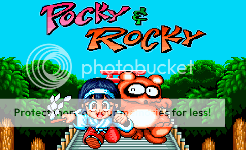 pocky and rocky 2 snes label